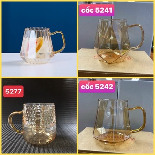 Cốc nước thủy tinh Vân sọc kim cương,vân mờ, cốc thủy tinh chịu nhiệt cao cấp - Gia Dụng Đức Minh
