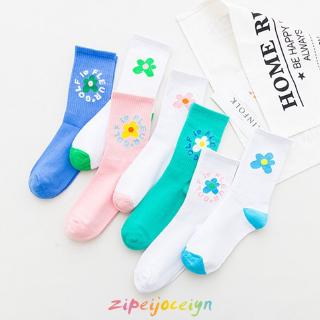 Vớ Cotton Cổ Cao Họa Tiết Hoa Kiểu Cổ Điển Thời Trang Sành Điệu Cho Nữ