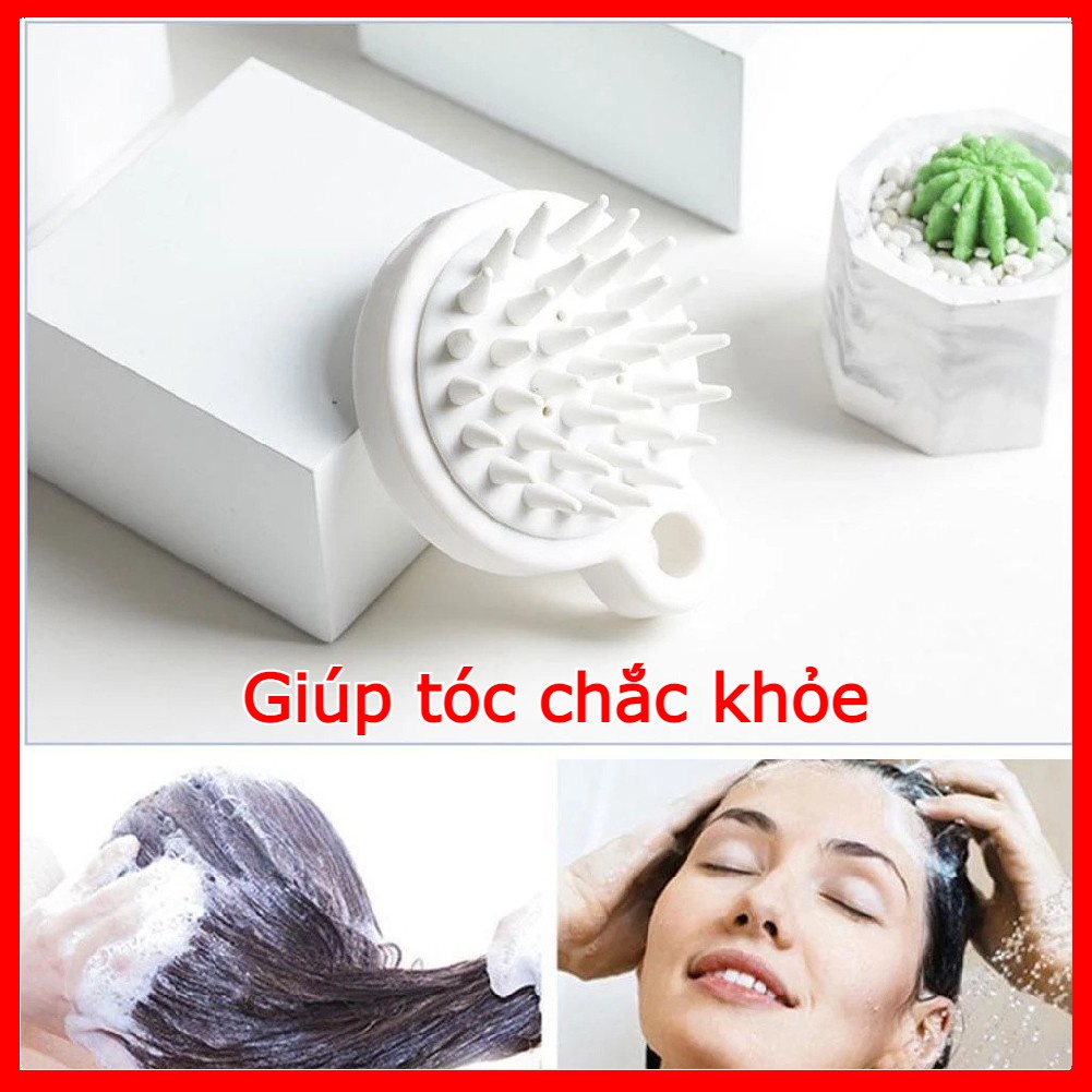 Lược gội đầu silicon massage da đầu chải đầu khi tắm giúp tóc chắc khỏe chống gãy rụng, gỡ rối tóc