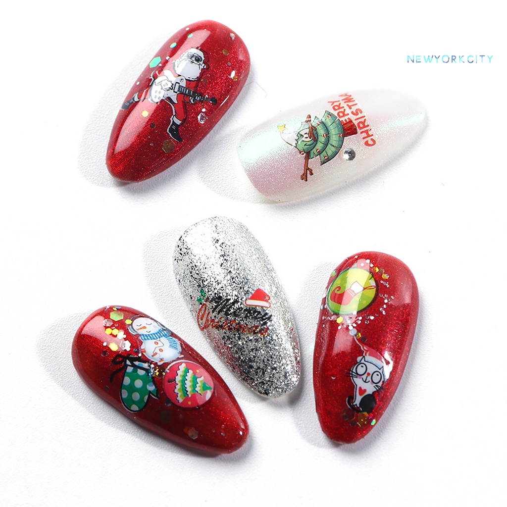 Miếng Dán Móng Tay Họa Tiết Giáng Sinh 3D Độc Đáo
