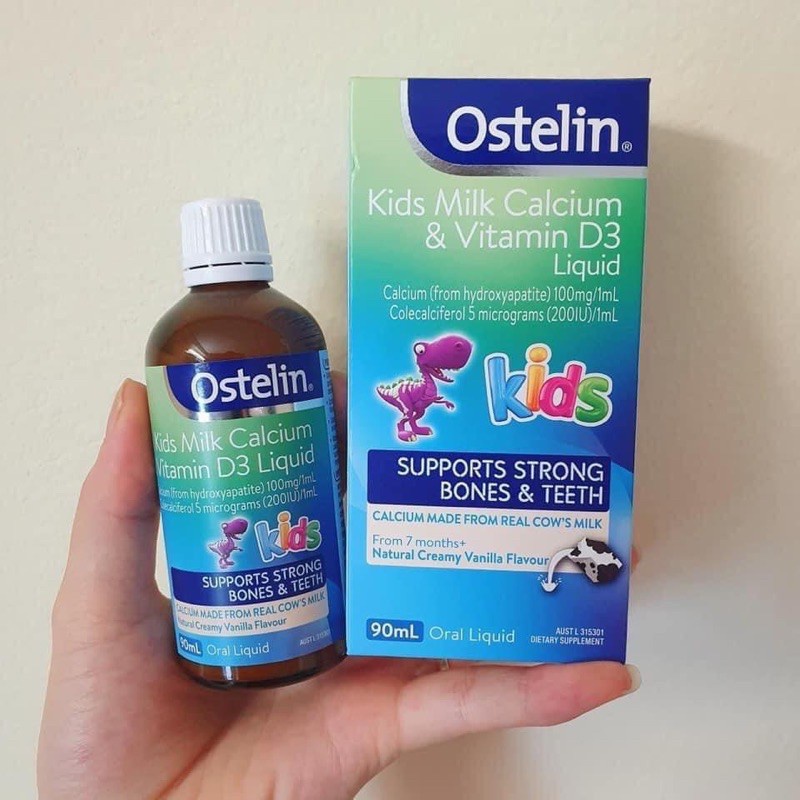 Canxi Nước Kids Milk Calcium &amp; Vitamin D3 Liquid 90ml Ostelin của Úc