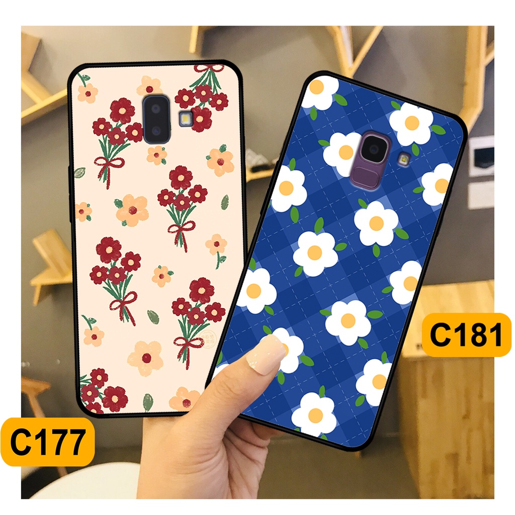 Ốp Samsung J6 2018 / J6 Plus / J6+ / J8 in hình hoa cỏ nhẹ nhàng,họa tiết caro xinh xắn.ốp lưng chống sốc