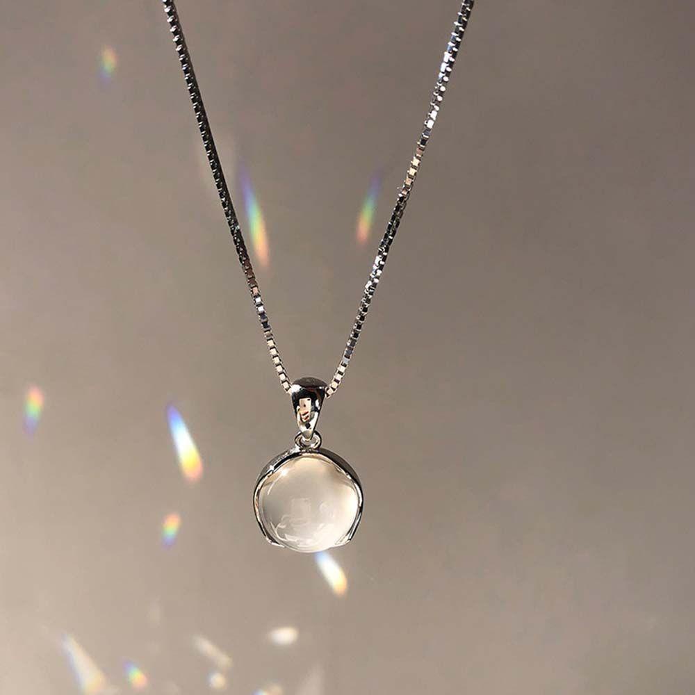 Vòng Cổ Thời Trang Cá Tính Dành Cho Nữ|Dây Chuyền Mặt Hình Học Bằng Đồng Trắng Phong Cách Hàn Quốc