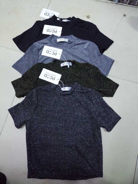 Áo nhũ croptop về đen 125k loại đẹp