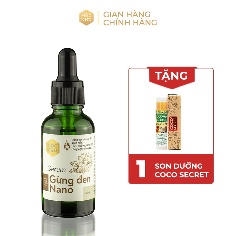 [Mã INCU20 giảm 20K đơn 150K] Serum Gừng Đen Nano Mộc Nhu 30ml - Dứt Điểm Gàu Ngứa, Nấm Da Đầu