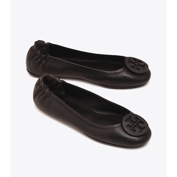 Giày Tory Burch Minnie Travel Leather Ballet Flats - Hàng chính Hãng