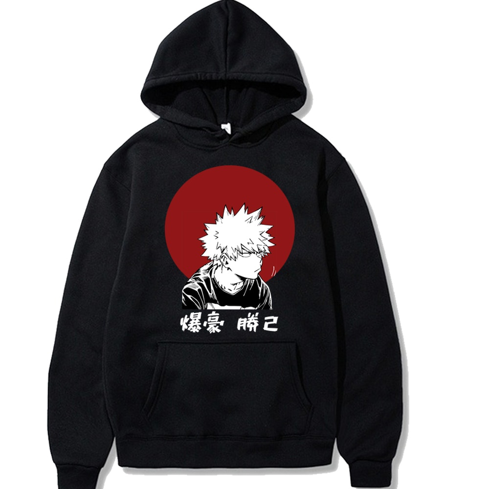 Áo Hoodie nam in hình nhân vật Akugou Katsuki trong phim Học viện anh hùng mới