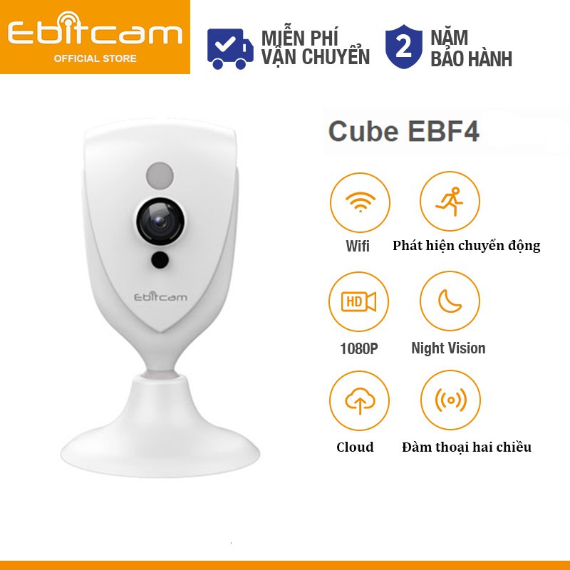 [Mã 253ELSALE hoàn 7% đơn 300K] Camera Wifi Ebitcam Cube EBF4 (2MP) 1080P - hàng chính hãng