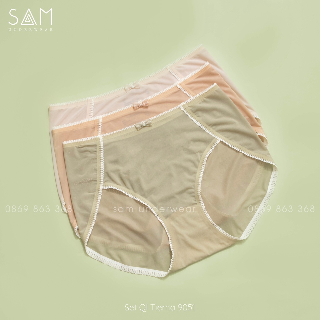 Set 3 quần lót SAM Tierna 9051 ôm mông cạp vừa thun lạnh siêu mát, siêu nhẹ