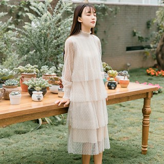 Đầm Ulzzang chấm bi - Hàng có sẳn