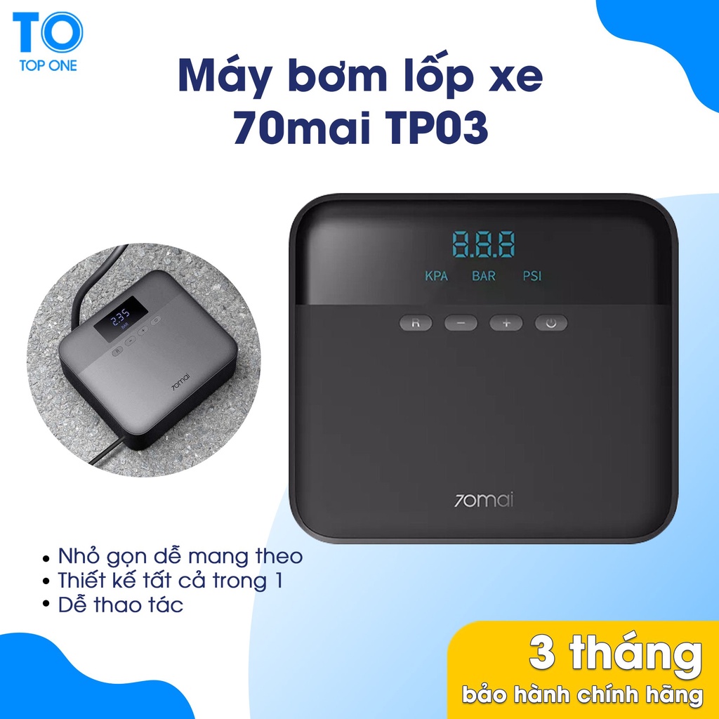 Máy bơm lốp xe ô tô 70mai Lite TP03 sạc điện