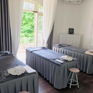 Ga spa ,phun xăm, nối mi vải thun ( hàng đặt may)