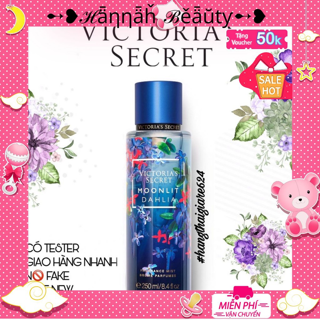 ♘ VICTORIA'S SECRET® Xịt Thơm Toàn Thân Body Mist - Moonlight Dahlia 250ml ♘