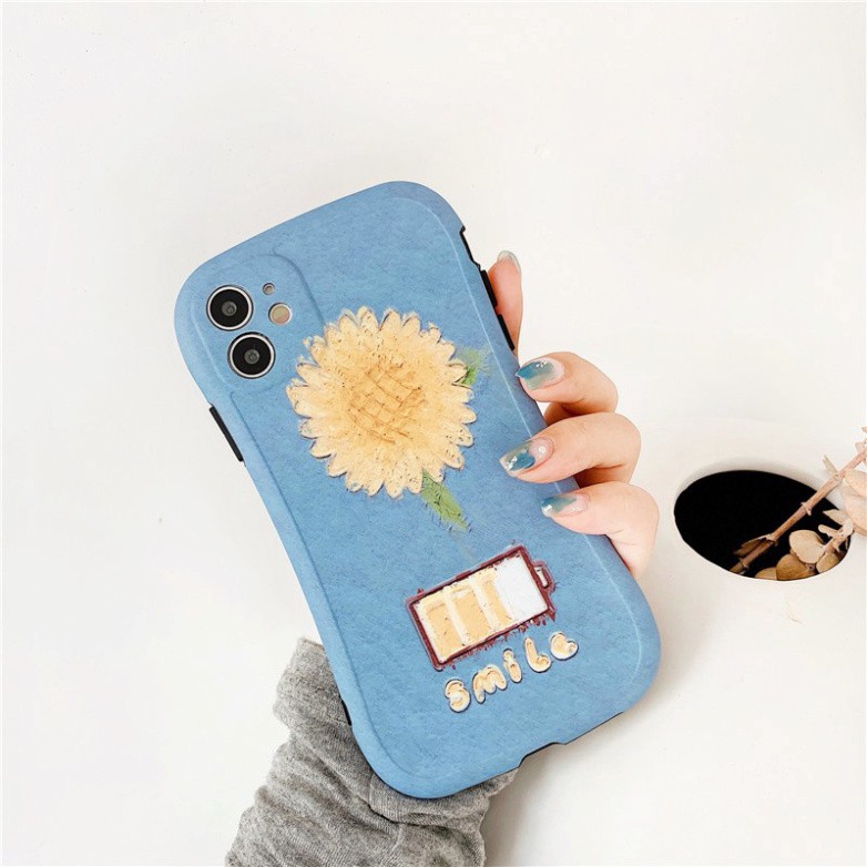 Ốp lưng iphone Blue Sunflower IMD viền cong dày 5/5s/6/6plus/6s/6splus/7/7plus/8/8plus/x/xs/11/12/pro/max/plus/promax B3