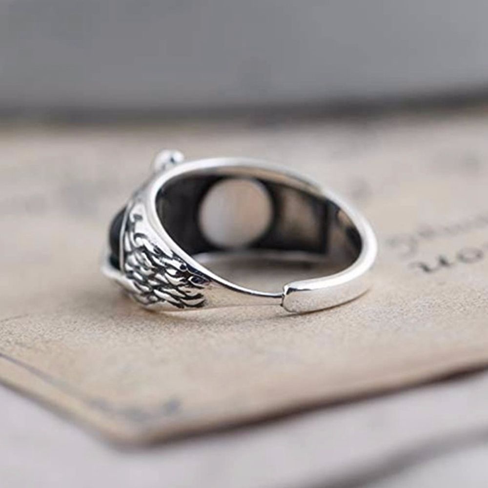 Nhẫn hở bằng hợp kim hình chim cú phong cách Hàn Quốc đơn giản dành cho nữ