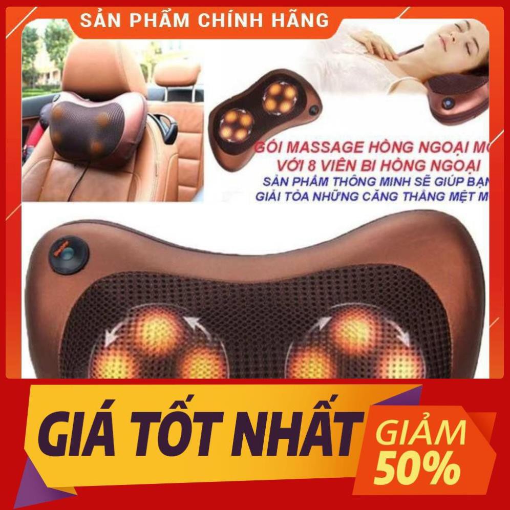 [ HÀNG CHÍNH HÃNG ] THAM RẺ THÌ ĐỪNG MUA Gối masage hồng ngoại 8 bi đảo chiều | mát xa cổ vai gáy chuyên nghiệp