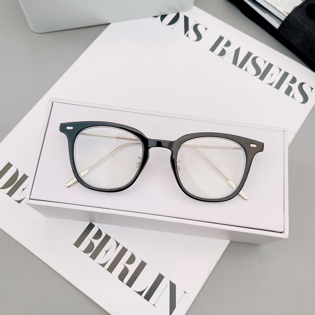 Mắt kính gọng vuông chống bức xạ thời trang hàn quốc cho nam nữ