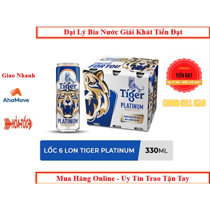 Lốc 6 Lon Bia Tiger Platinum Wheat Lager/Bia Lúc Mì 330ML [6 Lon X 330ML]