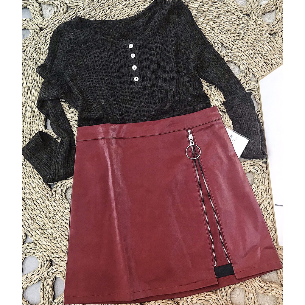 Chân váy da khóa chéo da mịn - có quần lót trong #2001 | BigBuy360 - bigbuy360.vn