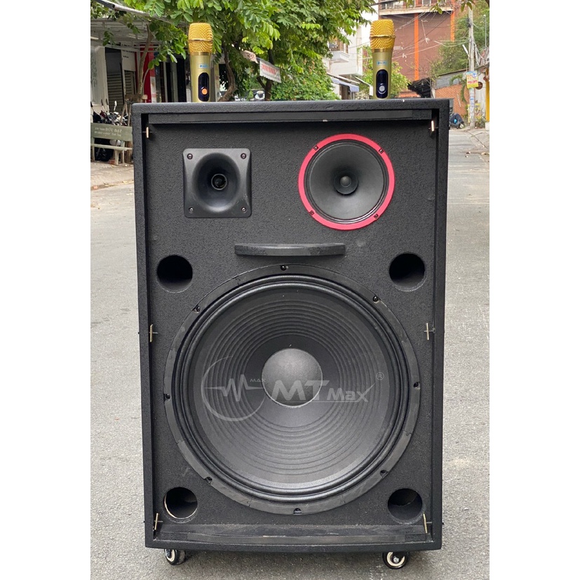Loa kéo di động AZPro AZ18 - Loa karaoke 3 đường tiếng bass 5 tấc - Công suất lên đến 1400W - Kèm 2 micro không dây UHF