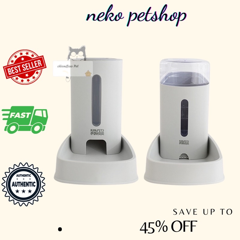 COMBO Bát ăn uống tự động chó mèo 3,8 lít
