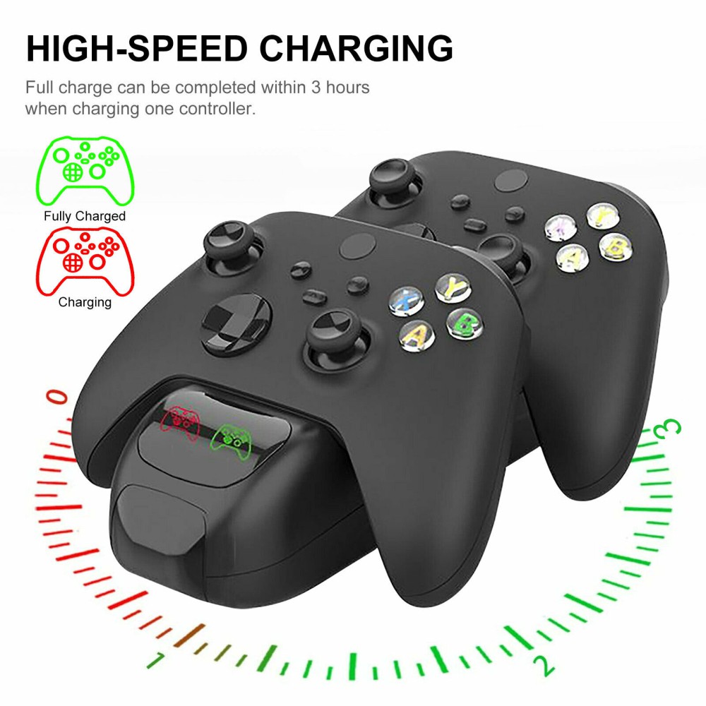 Đế sạc kép cho bộ điều khiển trò chơi Xbox series S / X + 2 pin sạc bộ điều khiển trò chơi X3 / T3 có chức năng Bluetooth cho điện thoại thông minh, PC, laptop, Android, IOS Xbox 360 hoàn chỉnh Đóng gói-Kiểm soát BEST