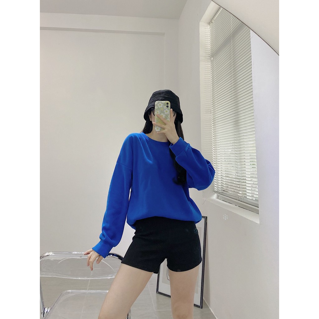 Áo Nữ, Áo Nỉ Form Rộng, Áo Sweater Trơn Nỉ Form Rộng 4 Màu Xinh Xắn (Kèm Ảnh Thật). | BigBuy360 - bigbuy360.vn