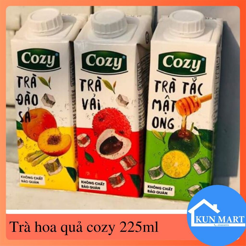 Trà🌺FREESHIP🌺 Trà Hoa Quả Cozy Lốc 4 Hộp Giải Nhiệt Mùa Hè 225ml