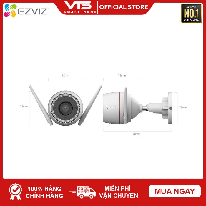 Camera Wifi EZVIZ C3TN 2K 3MP Full Color, Âm Thanh 2 Chiều, Nhận Diện AI,  - VTS
