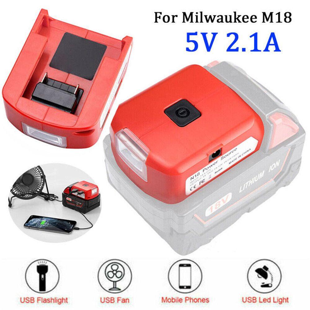 Bộ Chuyển Đổi Pin Li-ion Hai Cổng USB Cho Pin Li-ion Milwaukee M18 18V-20V