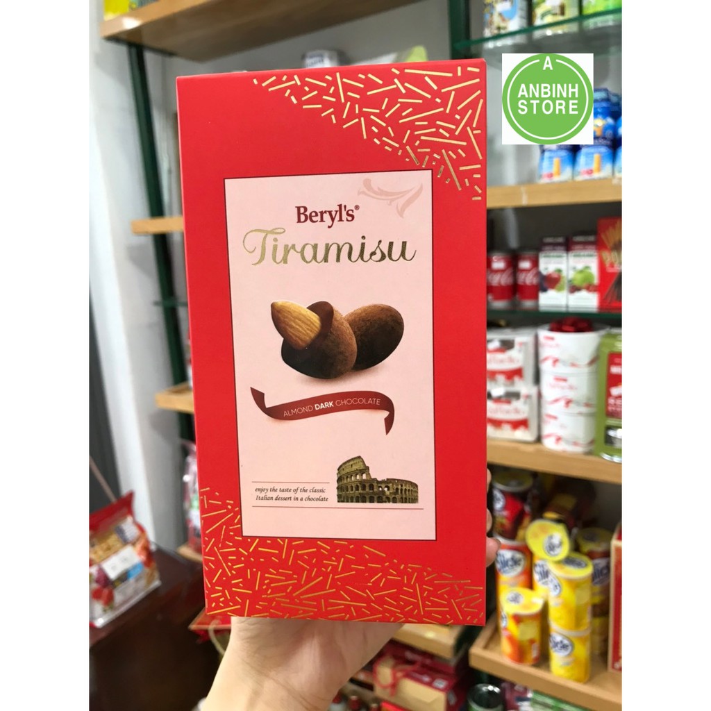 Socola tiramisu BERYLS MALAYSIA - Socola nhân hạnh nhân hộp 100g / 180g - đủ 4 vị hsd: luôn mới