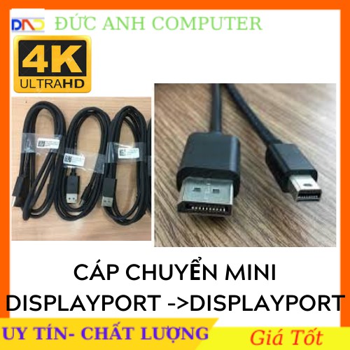 Dây cáp Mini displayport to displayport- Dây Zin Theo LCD DELL- Hỗ Trợ 4k