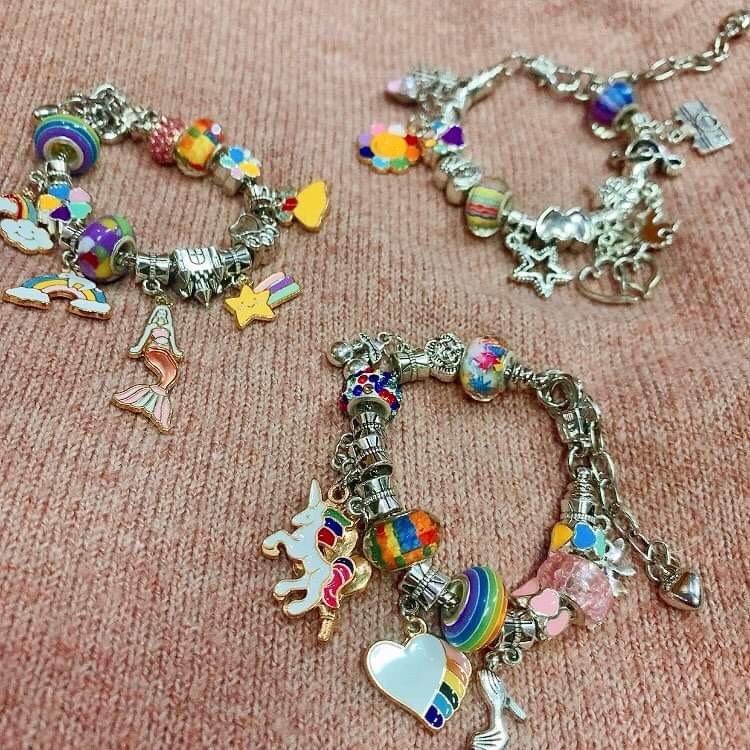 BỘ 3 VÒNG PANDORA KÈM 60 CHARM DIY SÁNG TẠO CỰC ĐẸP FULL BOX