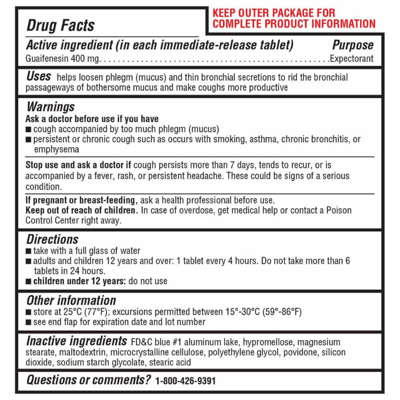 Viên uống giảm ho, tan đờm Mucus Relief Chest 200v Kirkland