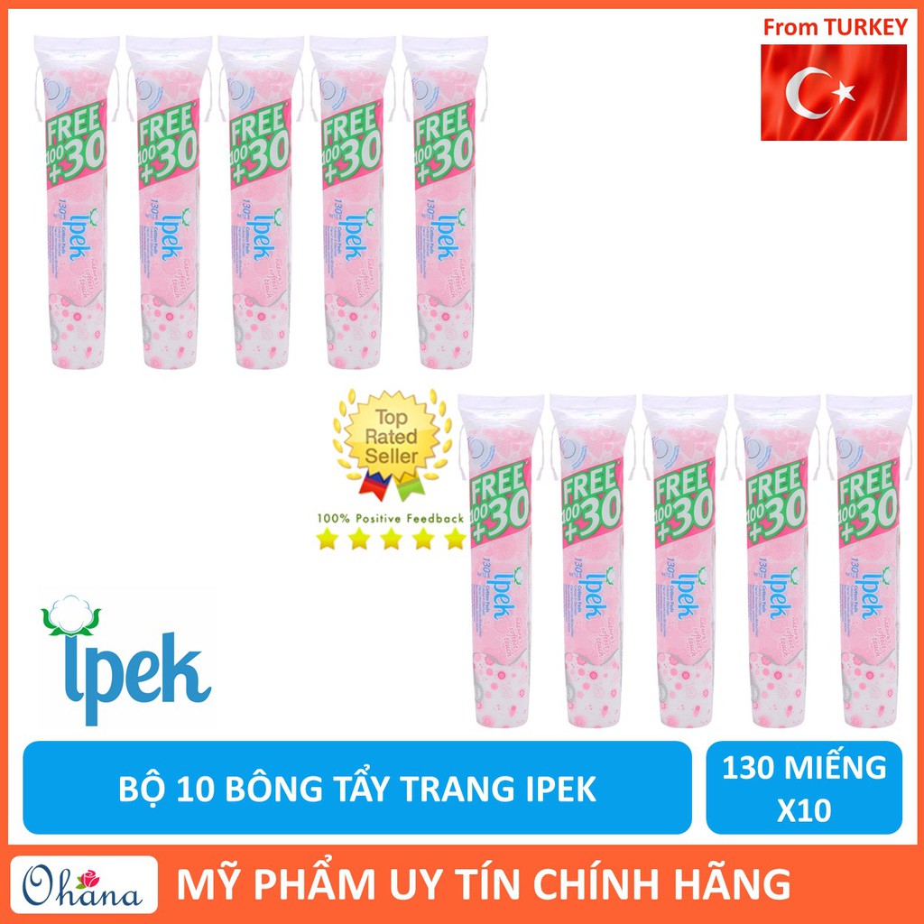 Combo 10 Bông Tẩy Trang IPEK 130 Miếng (Thổ Nhĩ Kì)