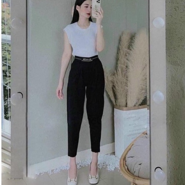 Quần baggy nữ cạp cao thun chun in chữ dáng bom quần legging dài gen bụng nâng mông co giãn nhiều mẫu đẹp