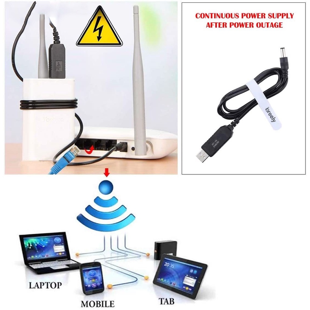 Cáp chuyển đổi Wifi từ Dc 5V sang 12V/5V sang 9V / 5V sang USB 5V