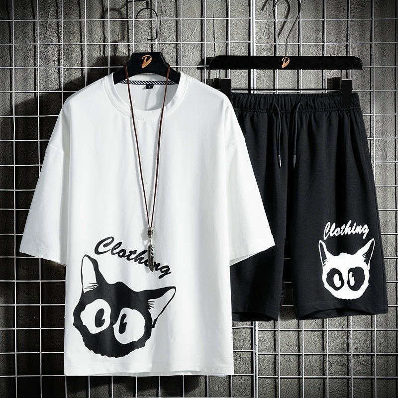 [vải đẹp] đồ bộ mặc nhà dạo phố thể thao chất thun lạnh in đầu sói 2 size M L vải siêu mịn