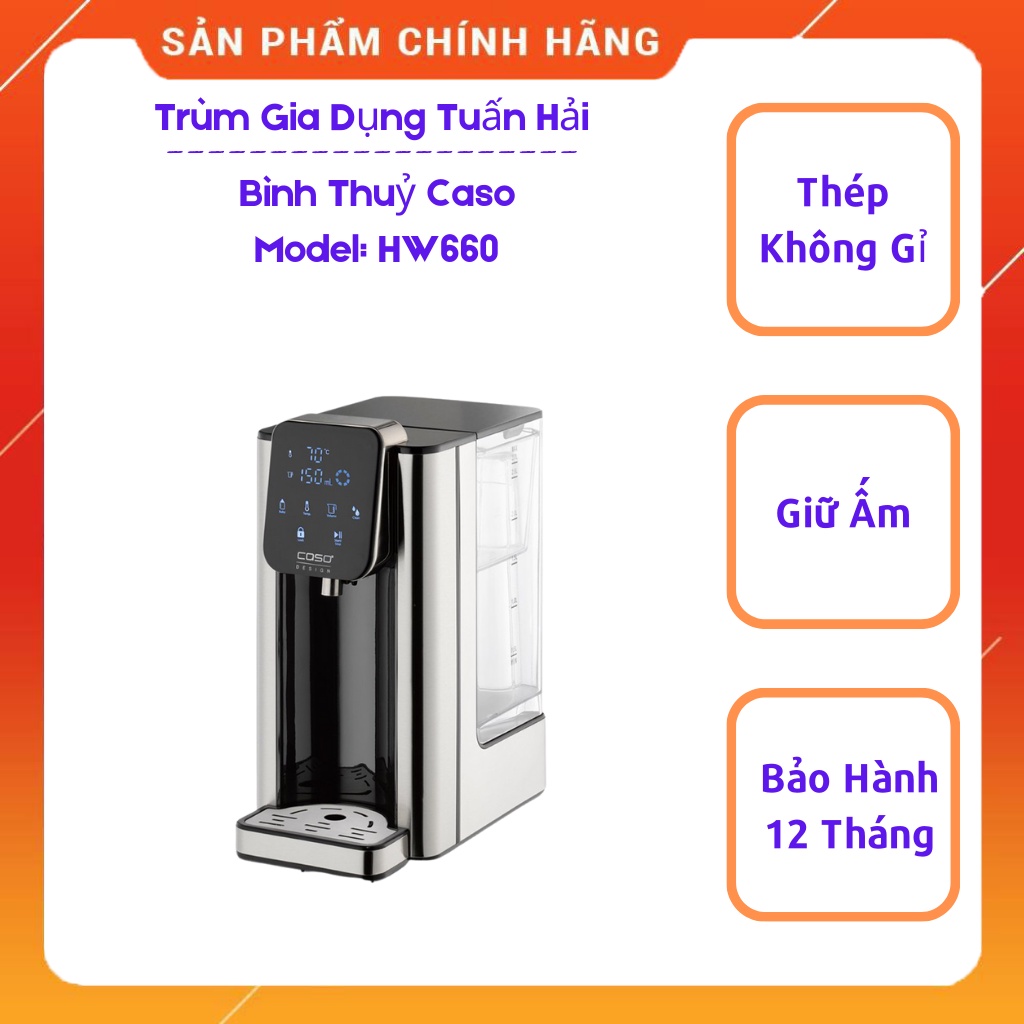 Bình Thủy CASO HW660 , Bình Thủy Đun Nước Cho Nhiệt Độ Và Mức Nước Tùy Ý, Bảng Điều Khiển Điện Tử, Siêu Tiết Kiệm Điện