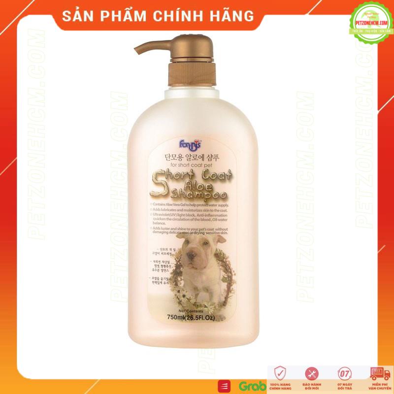 Sữa Tắm cho chó Forcans Hàn Quốc ⚜ FREESHIP ⚜ Short Coat ALOE SHAMPOO Chai 750ml dùng cho chó lông ngắn - PetzoneHCM