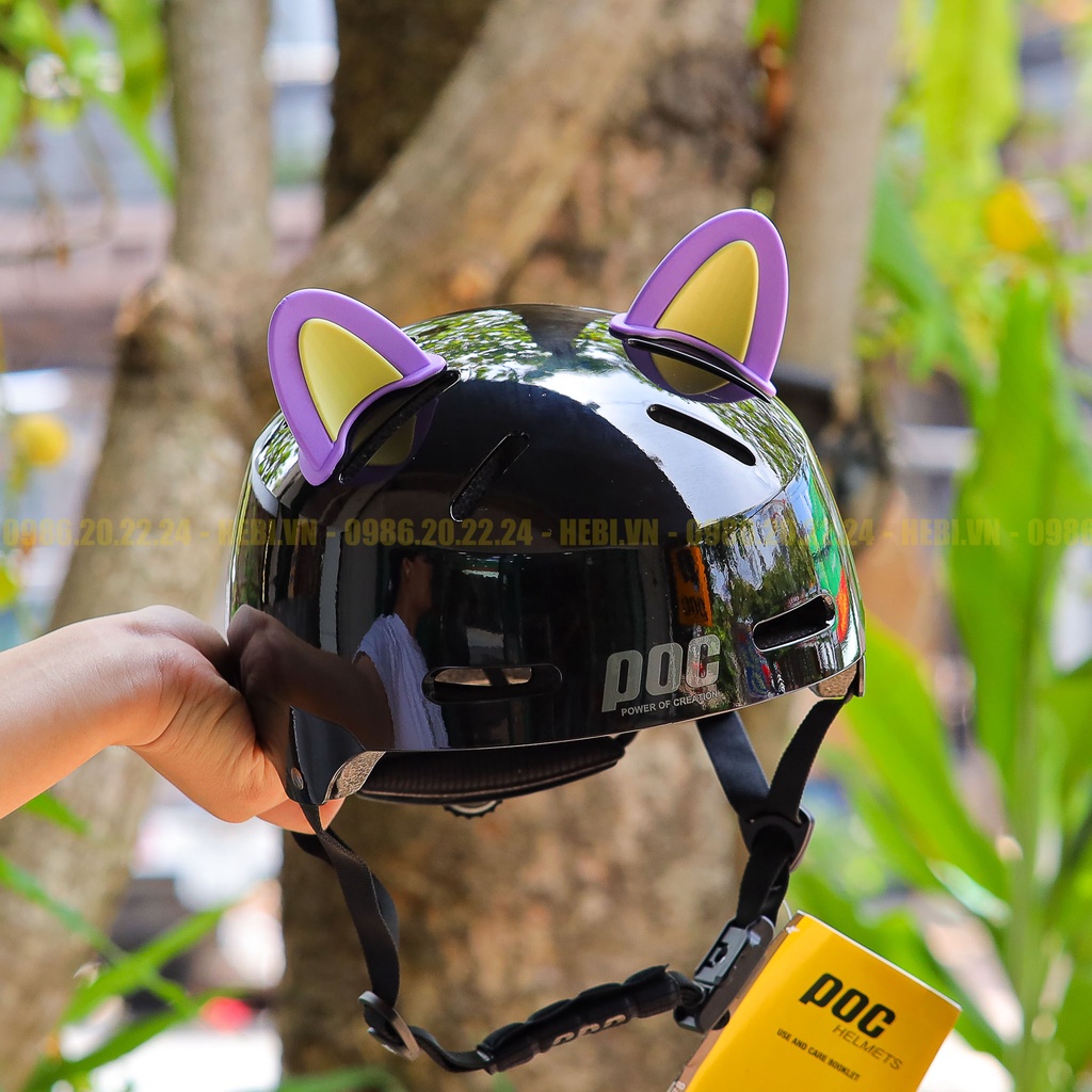 Tai Mèo  Gắn Mũ Bảo Hiểm Dễ Thương Nhiều Màu