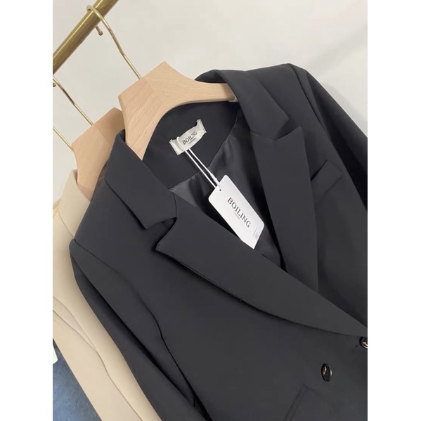 Áo Blazer nữ - Áo Blazer fom rộng tay cúc chữ hàng qccc