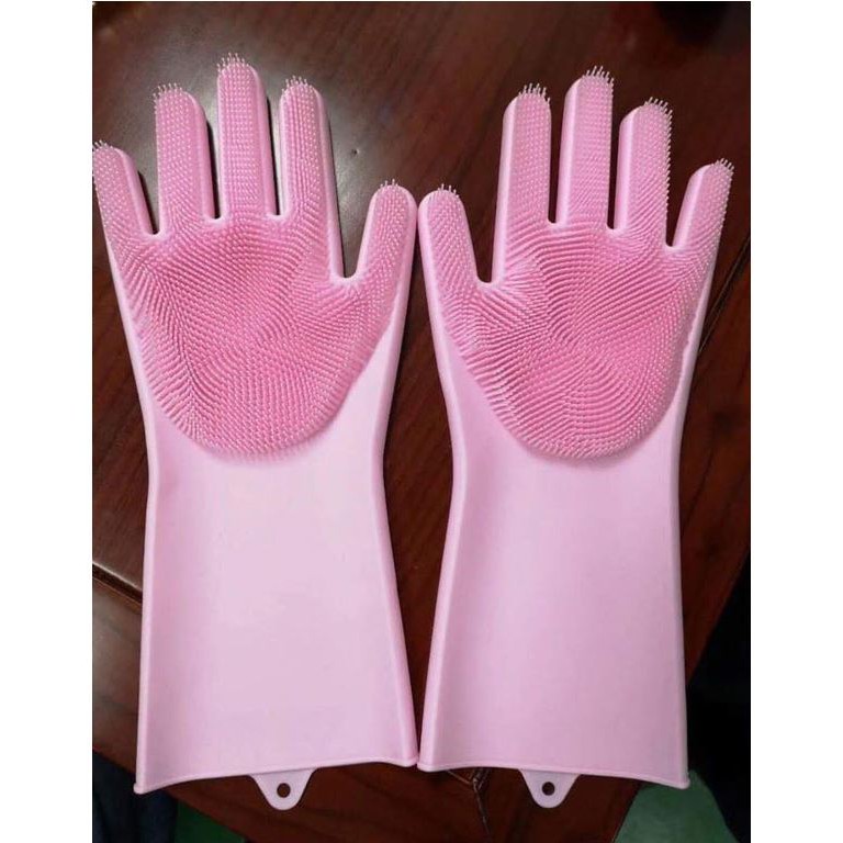 1 cặp Găng tay silicon đa năng cọ chùi rửa bát chịu nhiệt