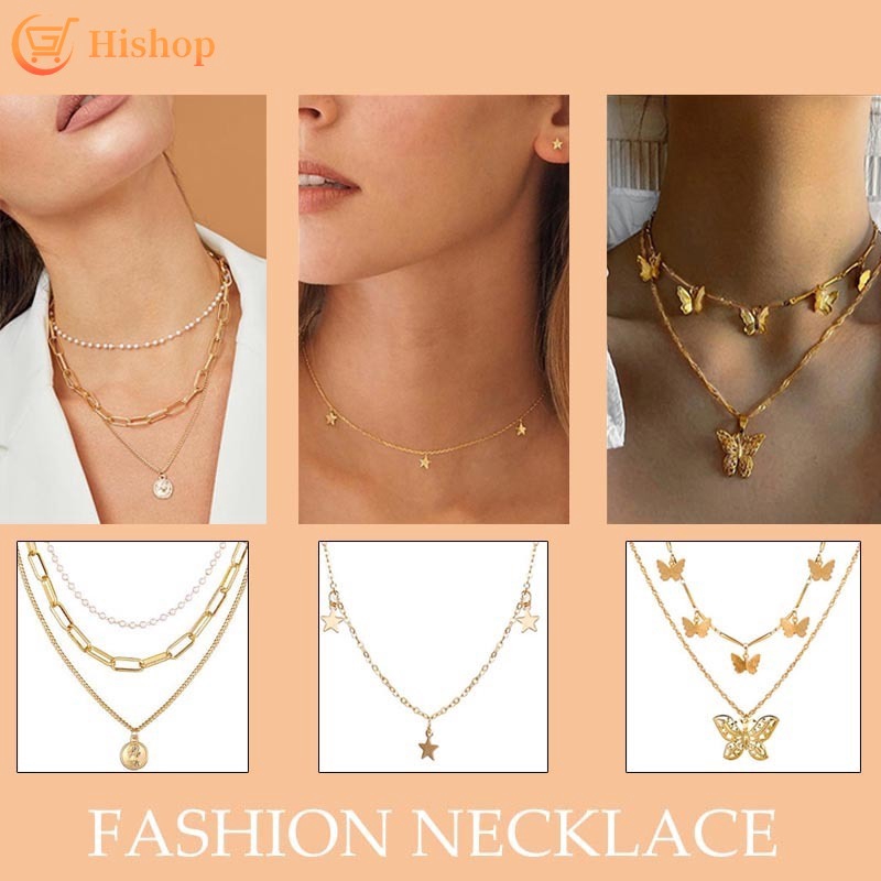 Vòng Choker Nhiều Lớp Phong Cách Cổ Điển Nhiều Kiểu Dáng Tùy Chọn