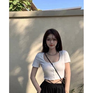 BIGSIZE Áo croptop nút cổ tim chất zip 50-80kg