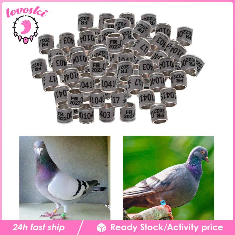 100 Vòng Chân Chim Bồ Câu 8mm Màu Trắng Bằng Nhôm 2022