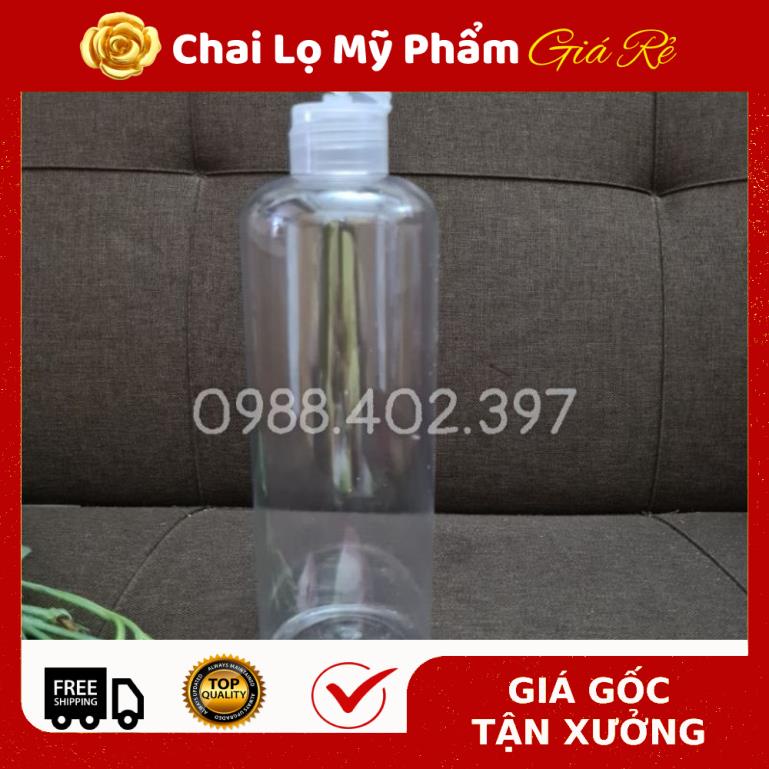 Chai Chiết Mĩ Phẩm ❤ RẺ VÔ ĐỊCH ❤ Chai nhựa pet nắp bật 500ml Trong chiết mỹ phẩm , phụ kiện du lịch