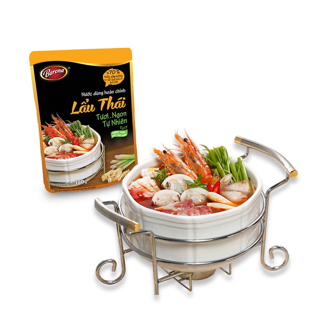 Combo 3 Gói Nước Dùng Lẩu Thái Barona 180g, tặng tiêu hạt