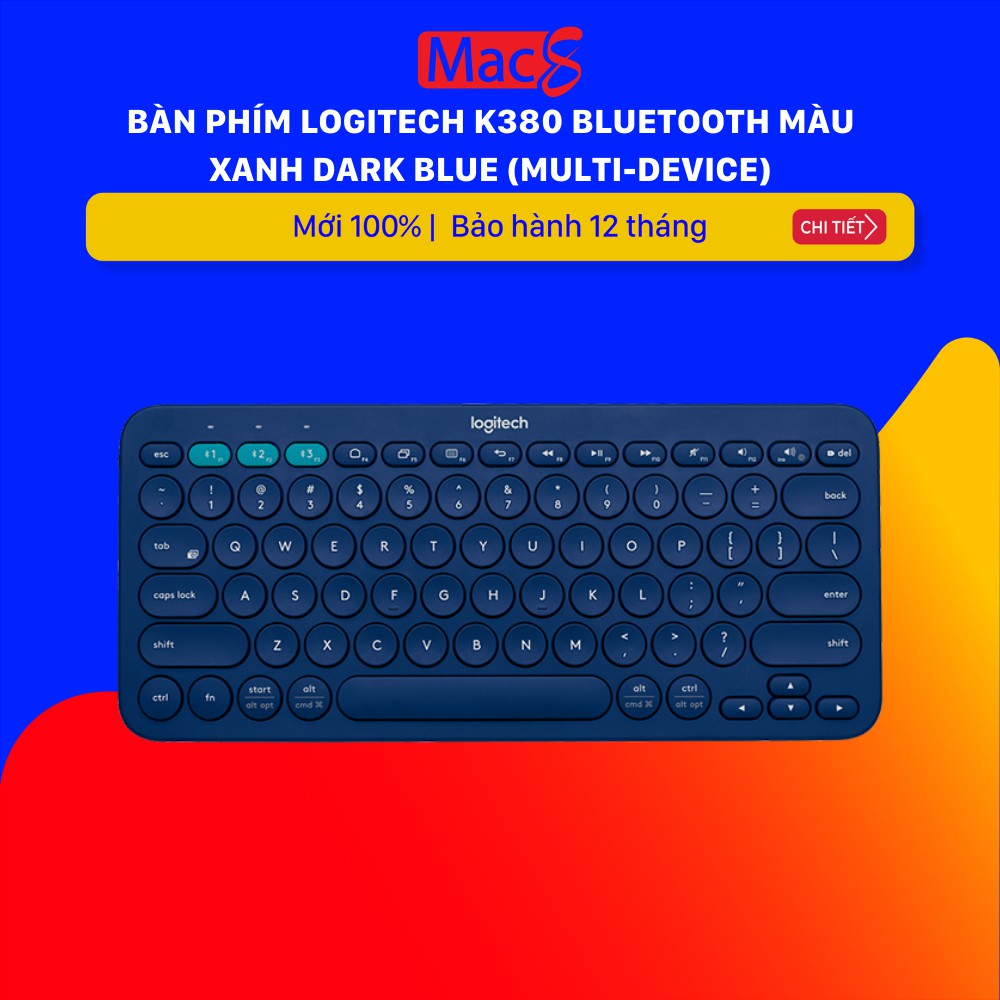 Bàn phím Logitech K380 Bluetooth Màu Xanh Dark Blue (Multi-device)