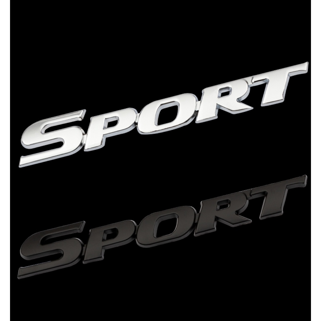 Tem chữ sport kim loại kích thước lớn dán xe ô tô
